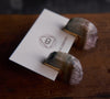 Amethyst and jasper handmade huggie earrings