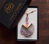 Amethyst and agate pendulum crystal necklace in gift box